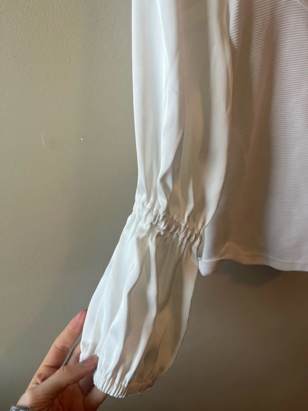 Anthropologie Maeve Ribbed Tiered Sleeve Top size XS white